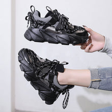 Load image into Gallery viewer, FTROCHB Spring Winter Runing Shoes Women&#39;s Stylish Add Cotton Platform Sole Sports Shoes Outdoor Women Sneakers Trend Lace Shoes
