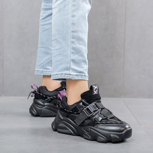 FTROCHB Spring Winter Runing Shoes Women's Stylish Add Cotton Platform Sole Sports Shoes Outdoor Women Sneakers Trend Lace Shoes