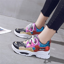 Load image into Gallery viewer, FTROCHB Spring Winter Runing Shoes Women&#39;s Stylish Add Cotton Platform Sole Sports Shoes Outdoor Women Sneakers Trend Lace Shoes
