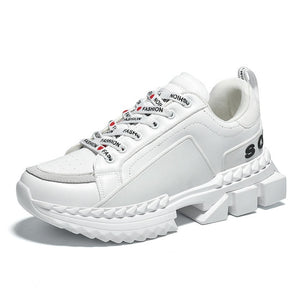 New Trend Casual Shoes Men Hip Hop Streetwear Chunky Sneakers Men Leather Thick Bottom Fashion EVA Masculino Adulto Zapatillas